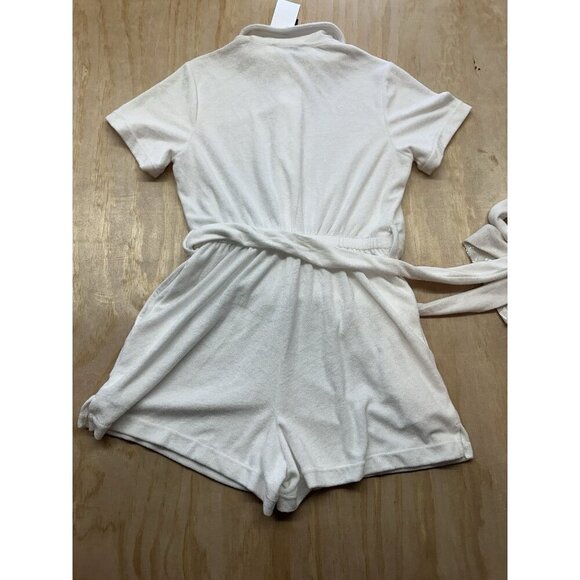 Beach Riot Terry Cloth Romper Sz XS White NWTs Beach Coverup Sauna - Picture 1 of 7